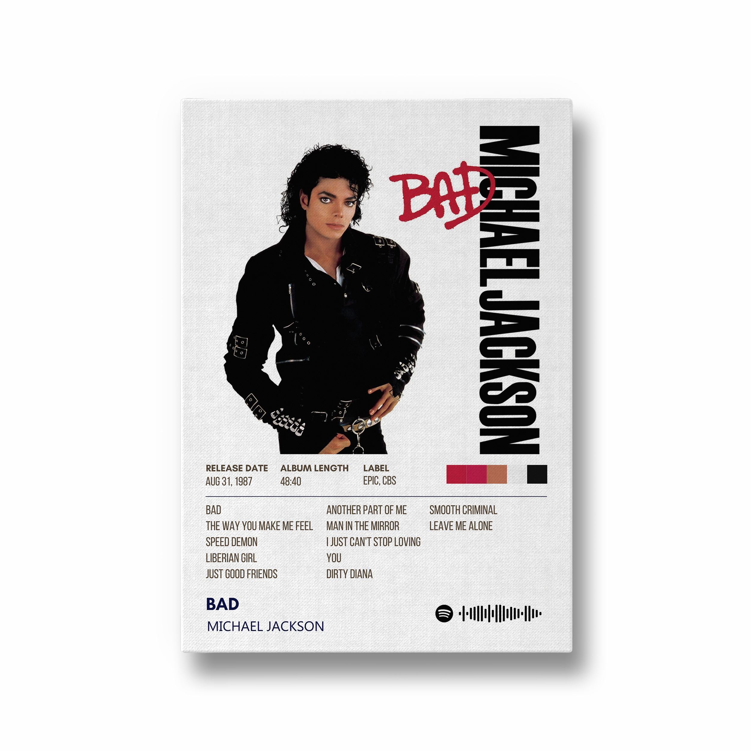 Bad by Michael Jackson Album Poster