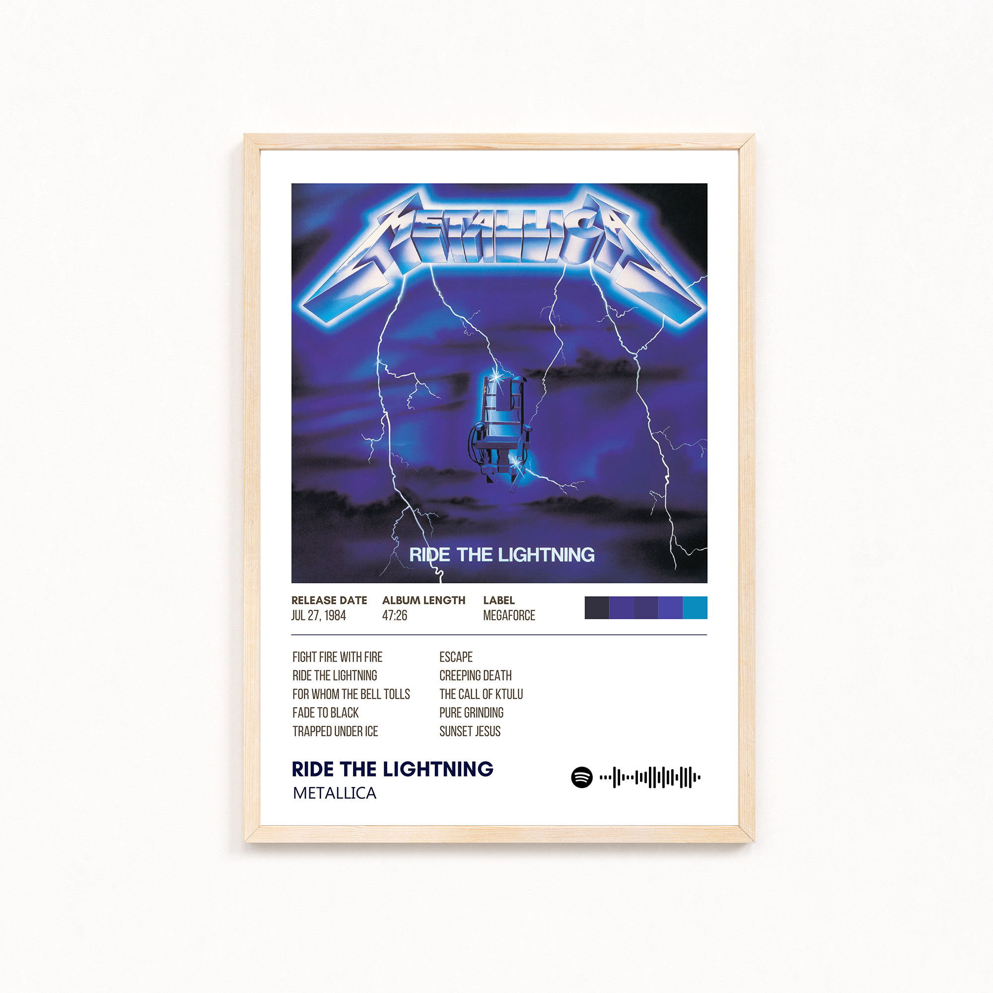 Ride the lightning by Metallica Music Album Poster
