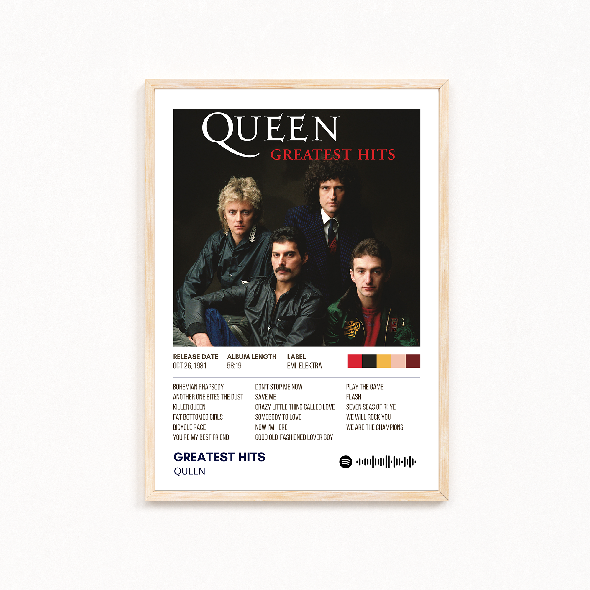 Greatest Hits by Queen Music Album Poster