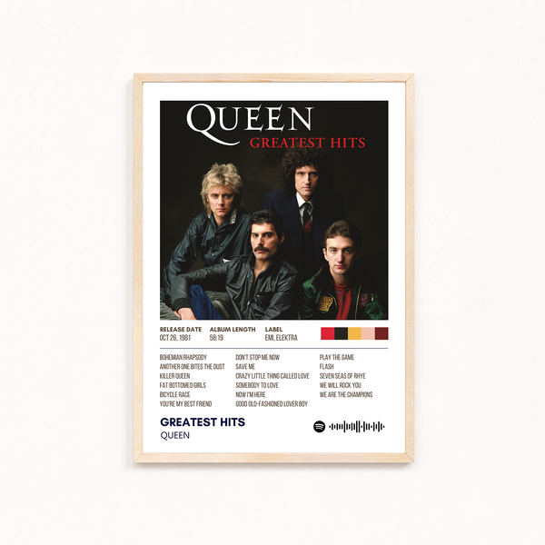 Greatest Hits by Queen Music Album Poster