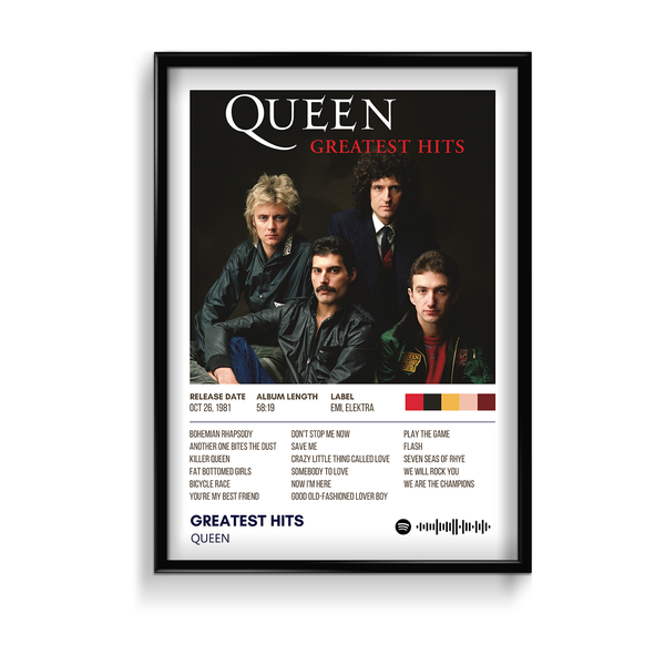 Greatest Hits by Queen Music Album Poster