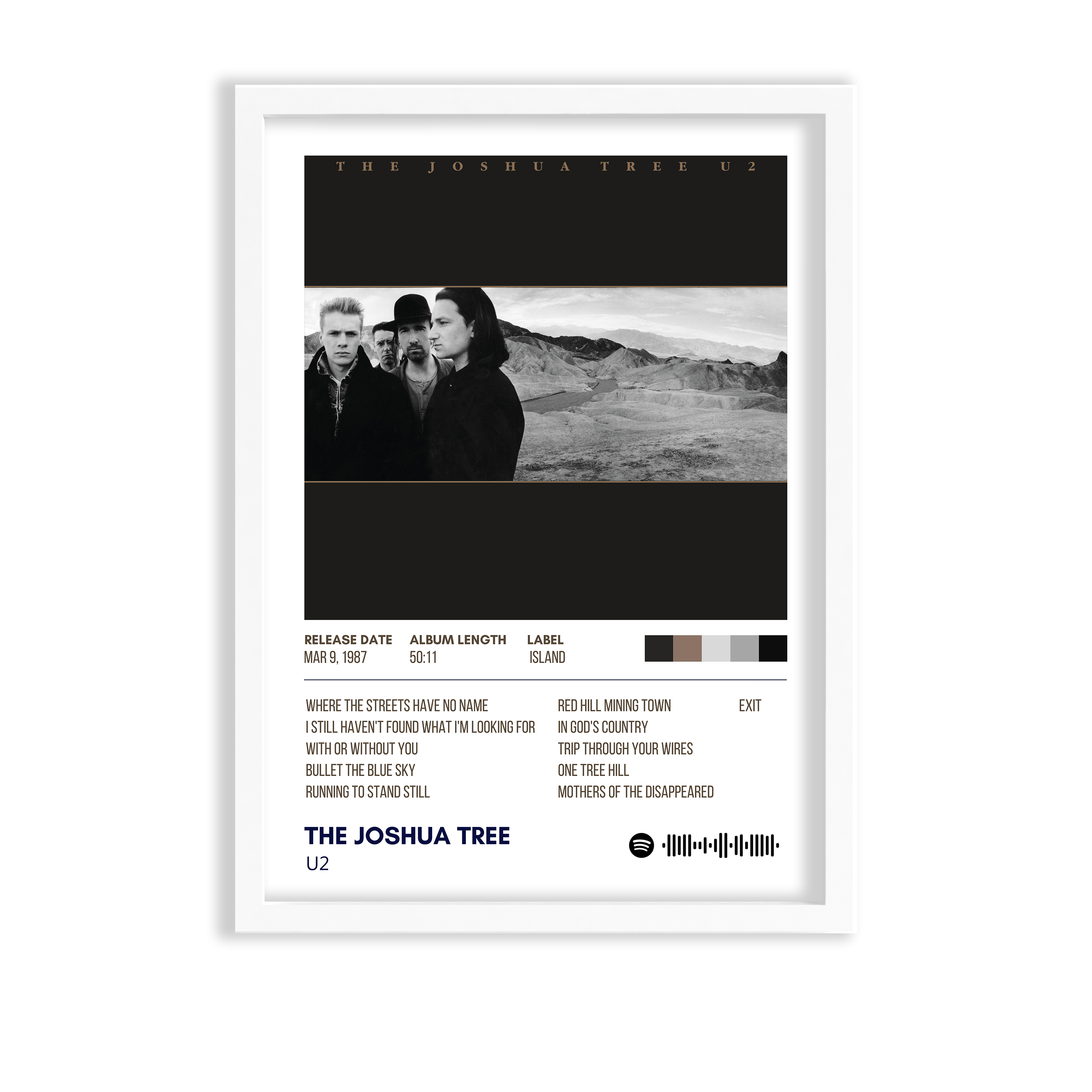 The Joshua tree by U2 Music Album Poster