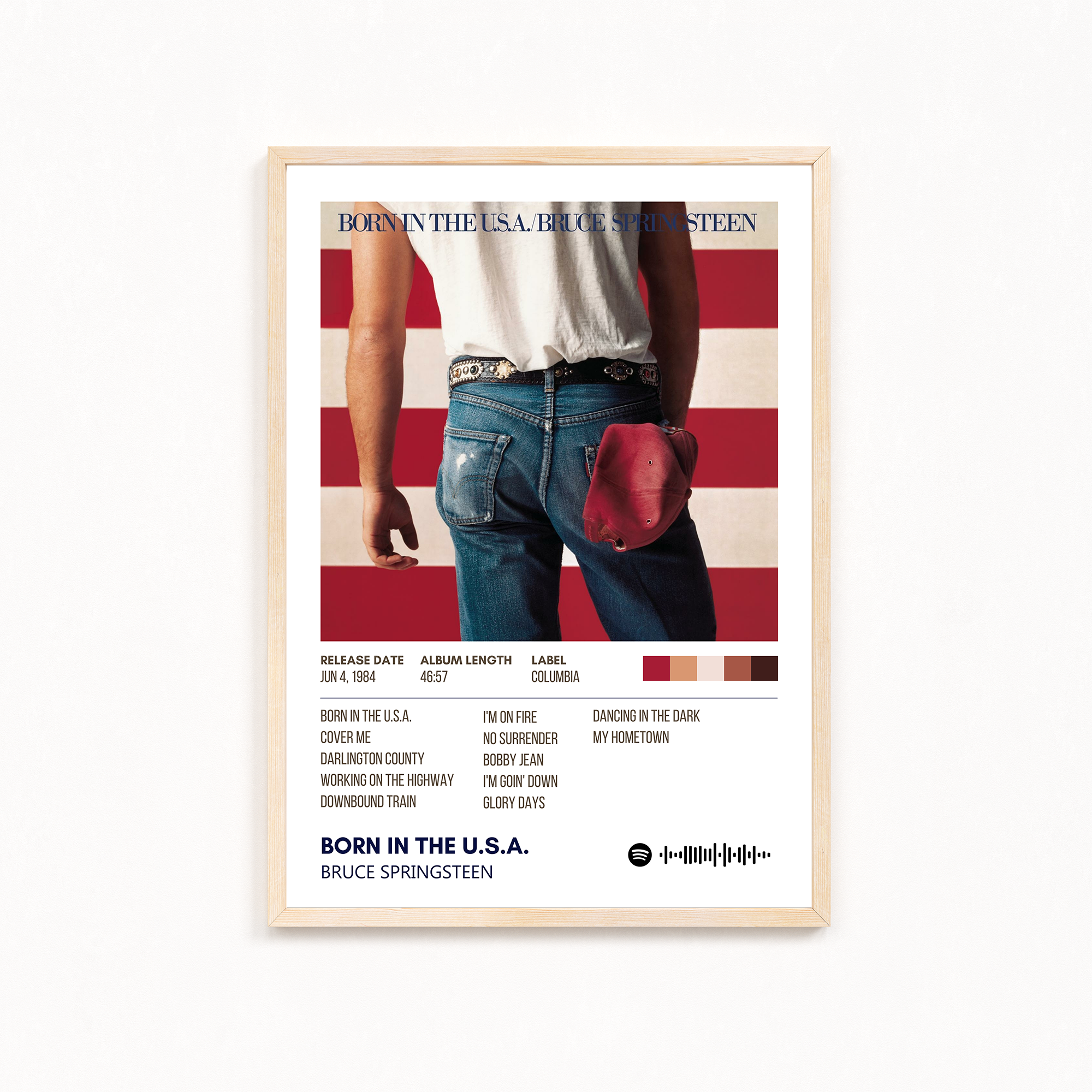 Born in the U.S.A by Bruce Springsteen Music Album Poster