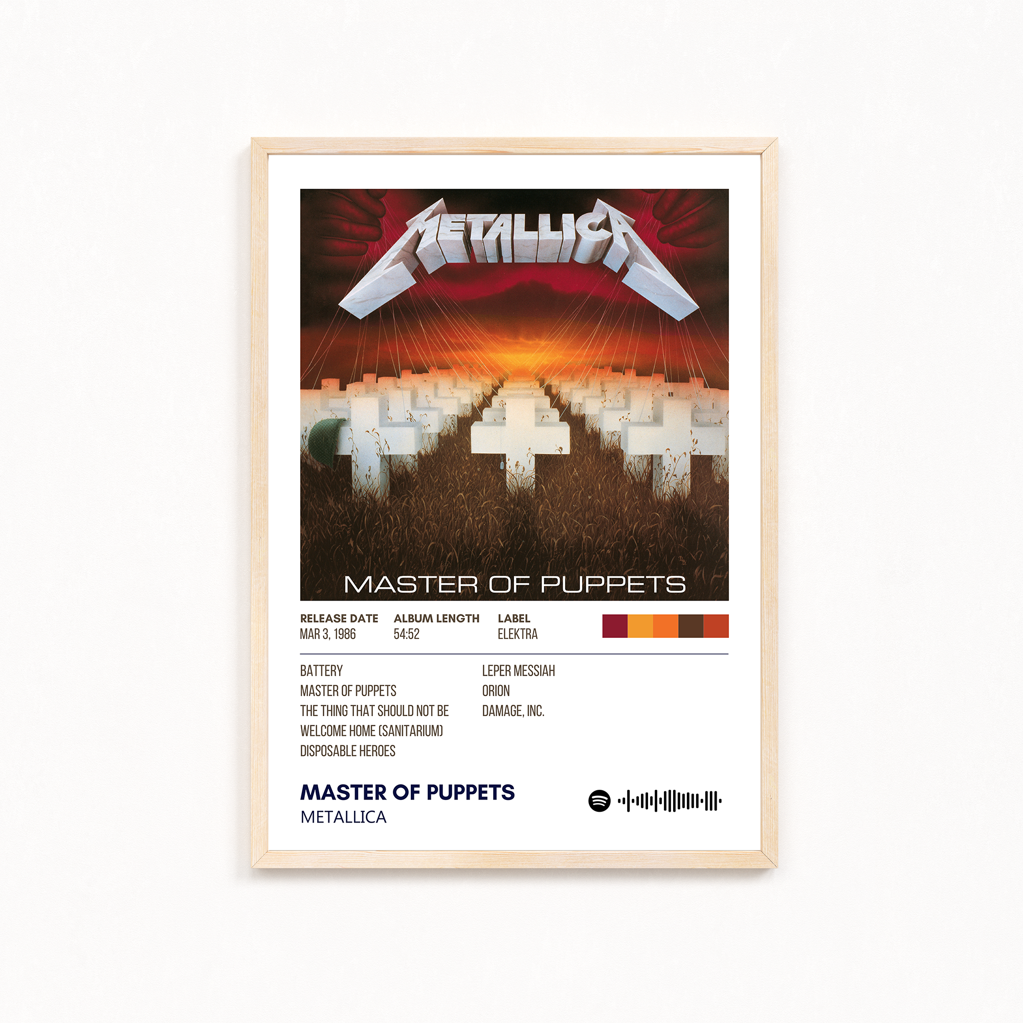 Master of Puppets by Metallica Music Album Poster