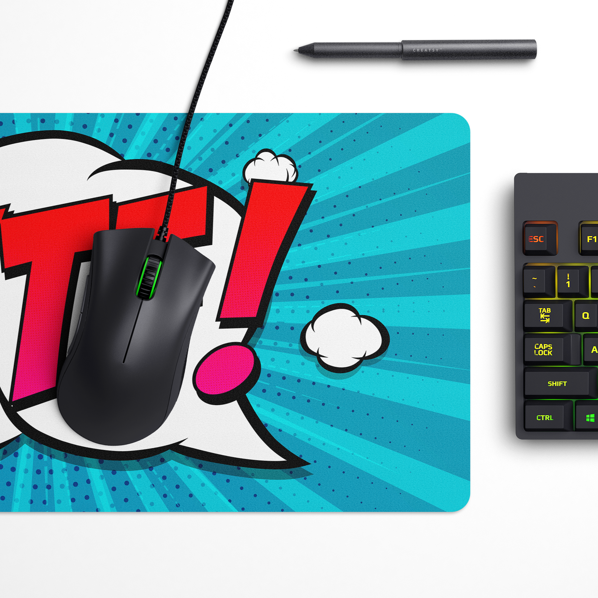 WTF Pop Art Desk Mat | Desk Pad | Mouse Pad
