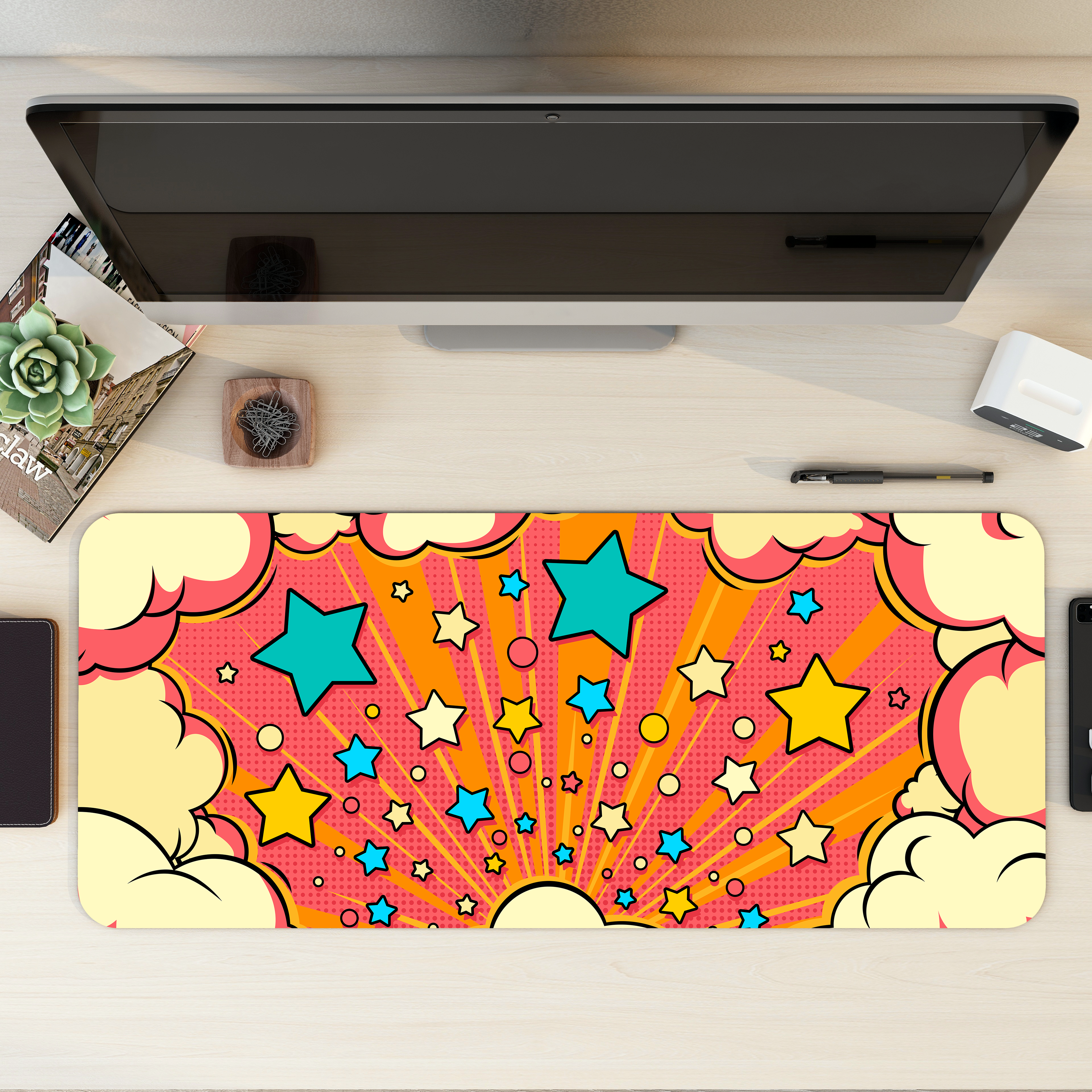 Cosmic Pop Explosion Desk Mat | Desk Pad | Mouse Pad