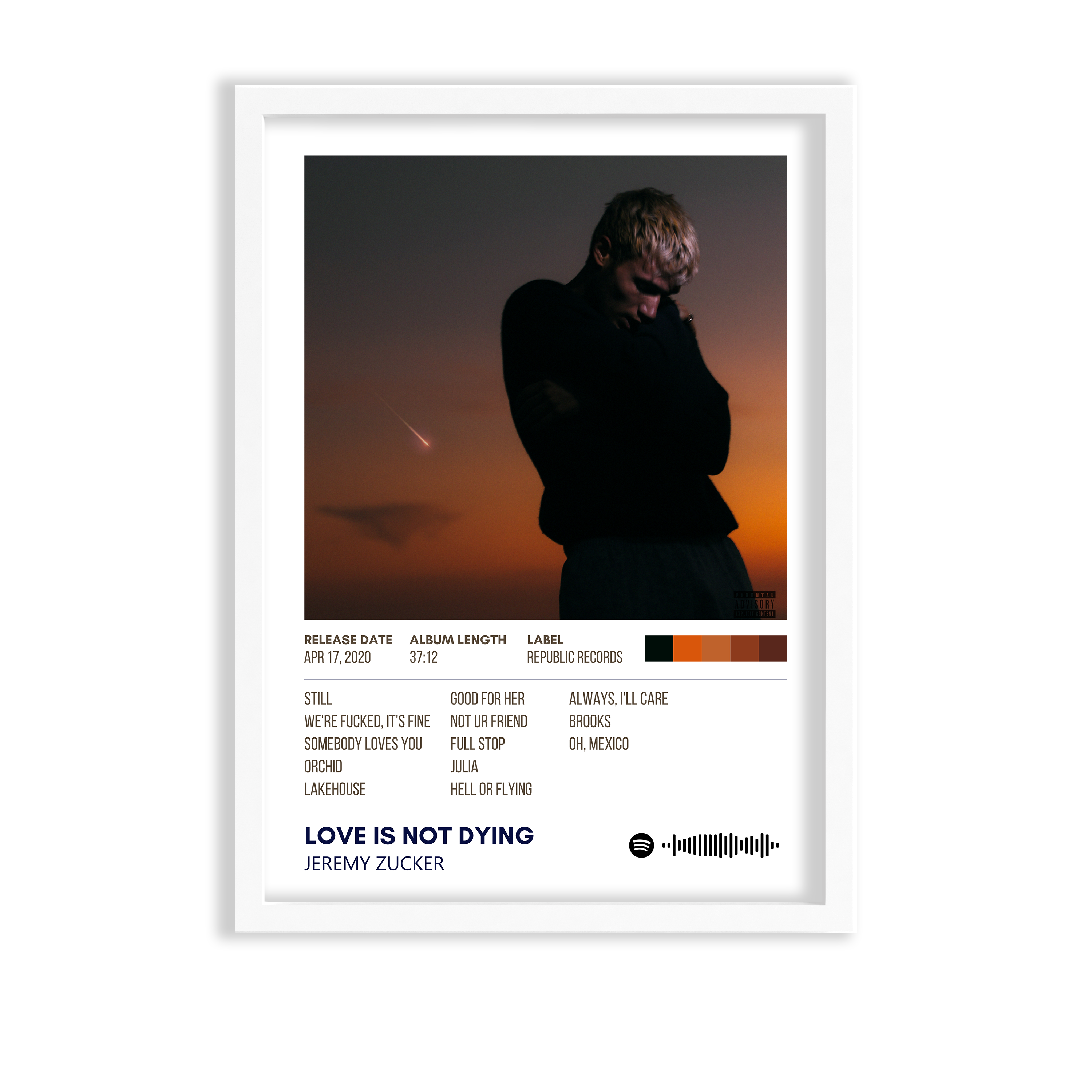 Love is not dying by Jeremy Zucker Music Album Poster