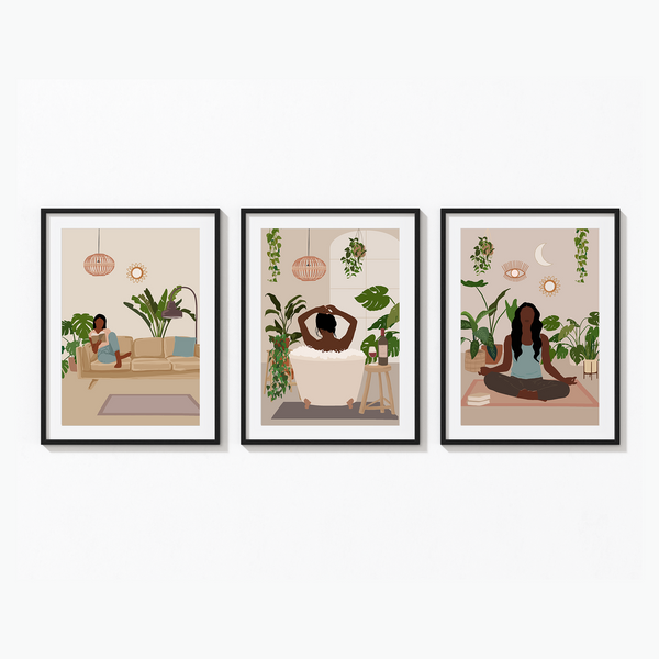 Set of 3 Kind Women Modern Wall Art