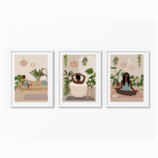 Set of 3 Kind Women Modern Wall Art