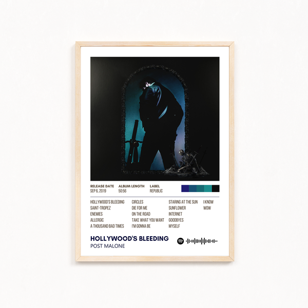 Hollywood's bleeding by Post Malone Music Album Poster