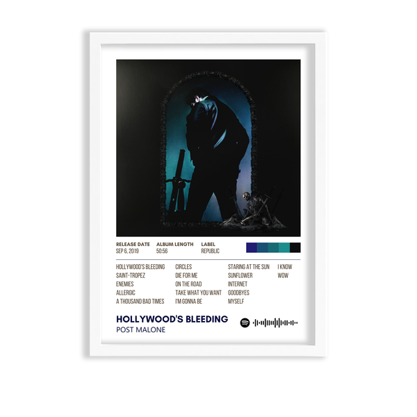 Hollywood's bleeding by Post Malone Music Album Poster