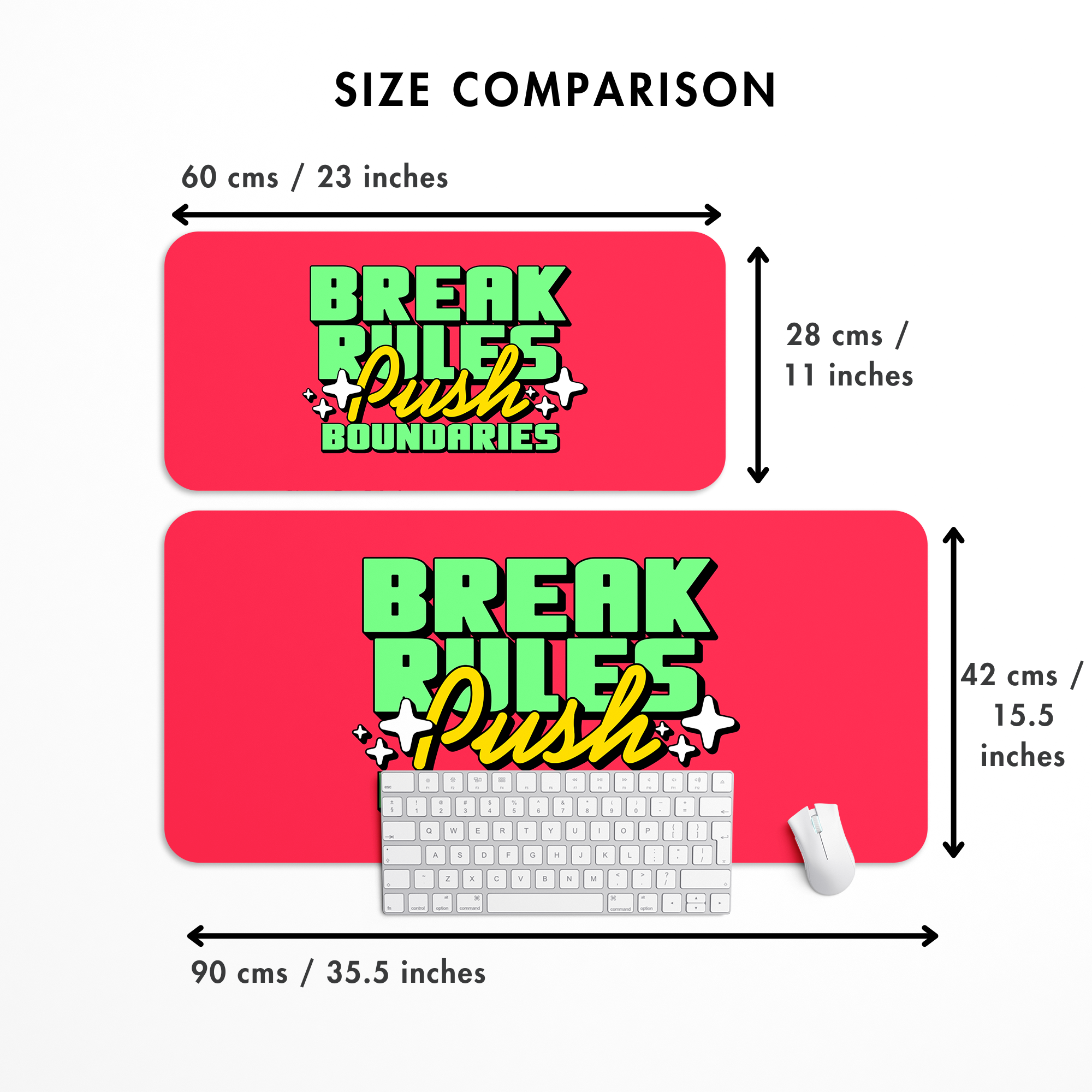 Break Rules Push Boundaries Desk Mat | Desk Pad | Mouse Pad