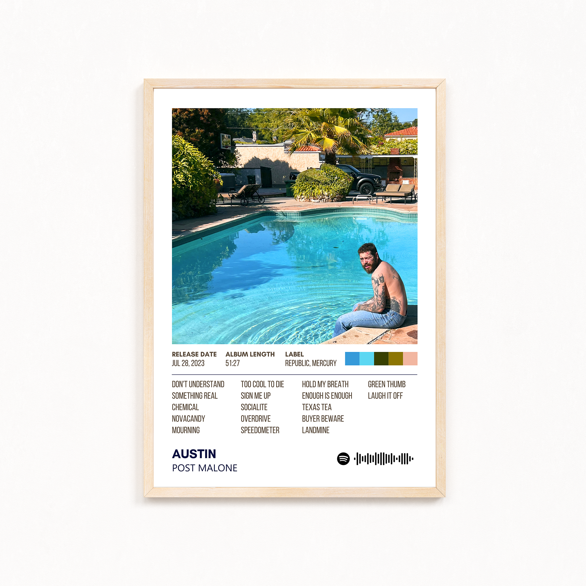 Austin by Post Malone Music Album Poster