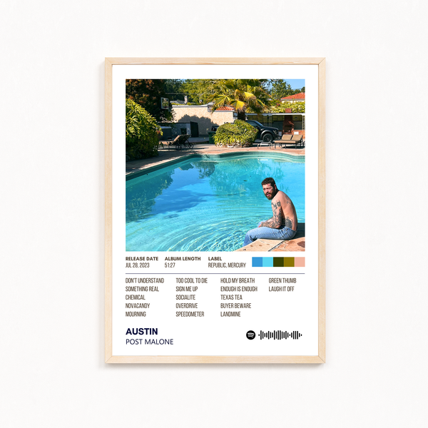 Austin by Post Malone Music Album Poster
