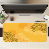 Golden Seigaiha Pattern Desk Mat | Desk Pad | Mouse Pad