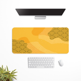 Golden Seigaiha Pattern Desk Mat | Desk Pad | Mouse Pad