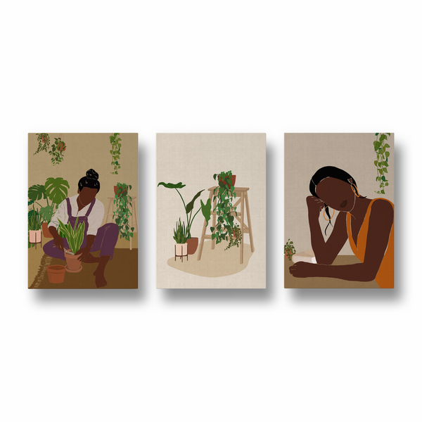 Set of 3 Kind Women Modern Wall Art
