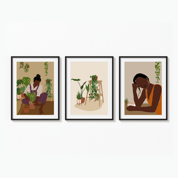 Set of 3 Kind Women Modern Wall Art