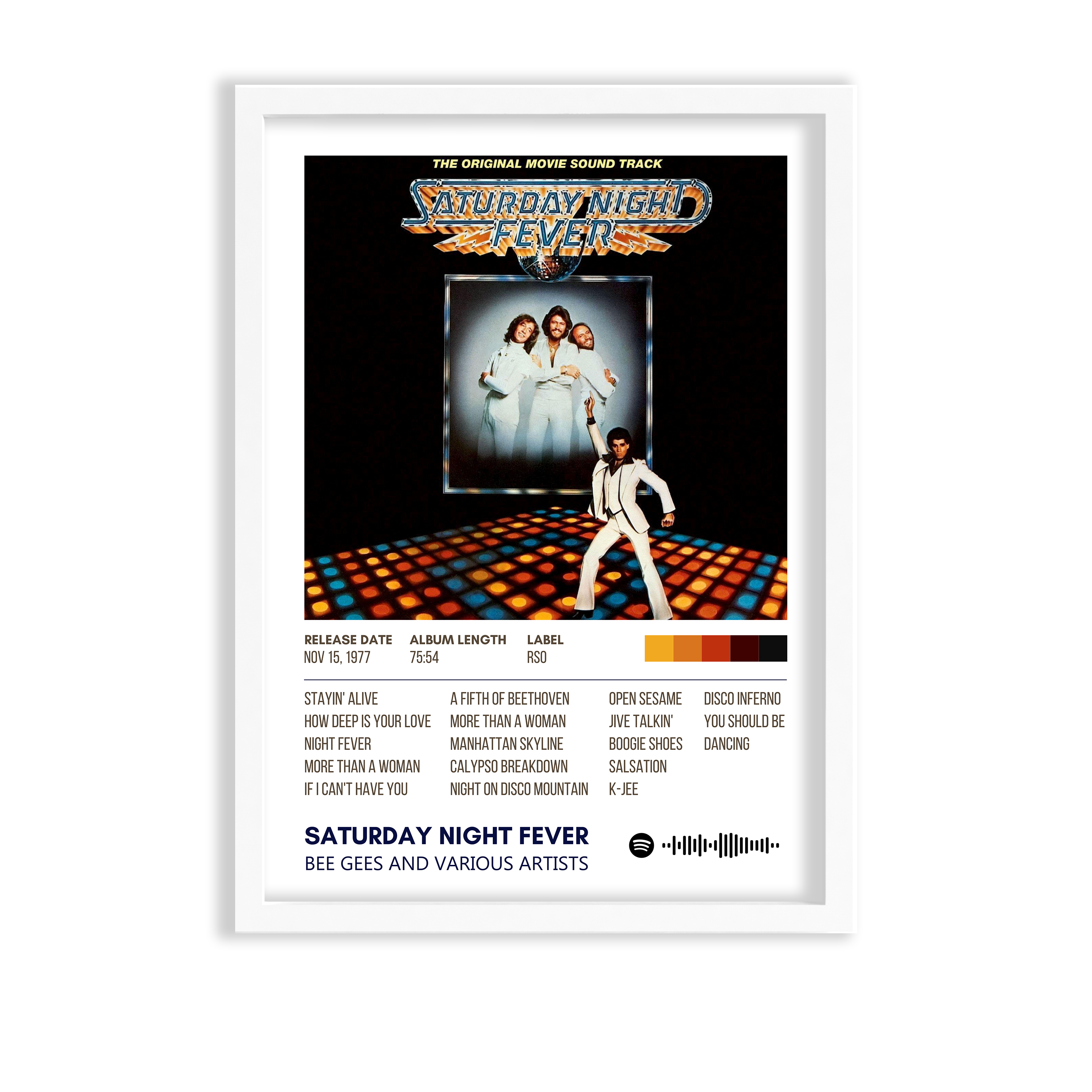 Saturday Night fever by Bee Gees Music Album Poster