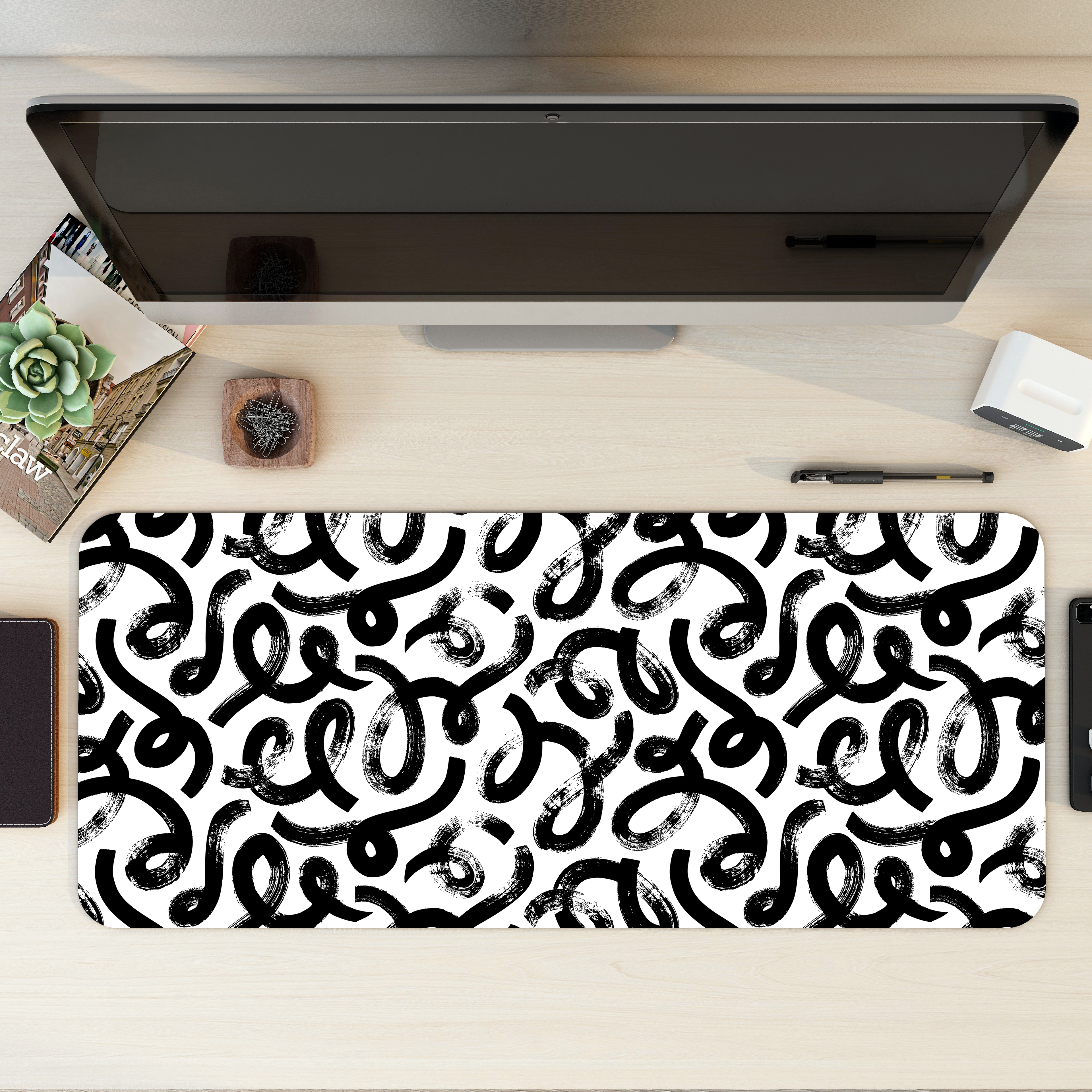 Calligraphy Chaos Desk Mat | Desk Pad | Mouse Pad