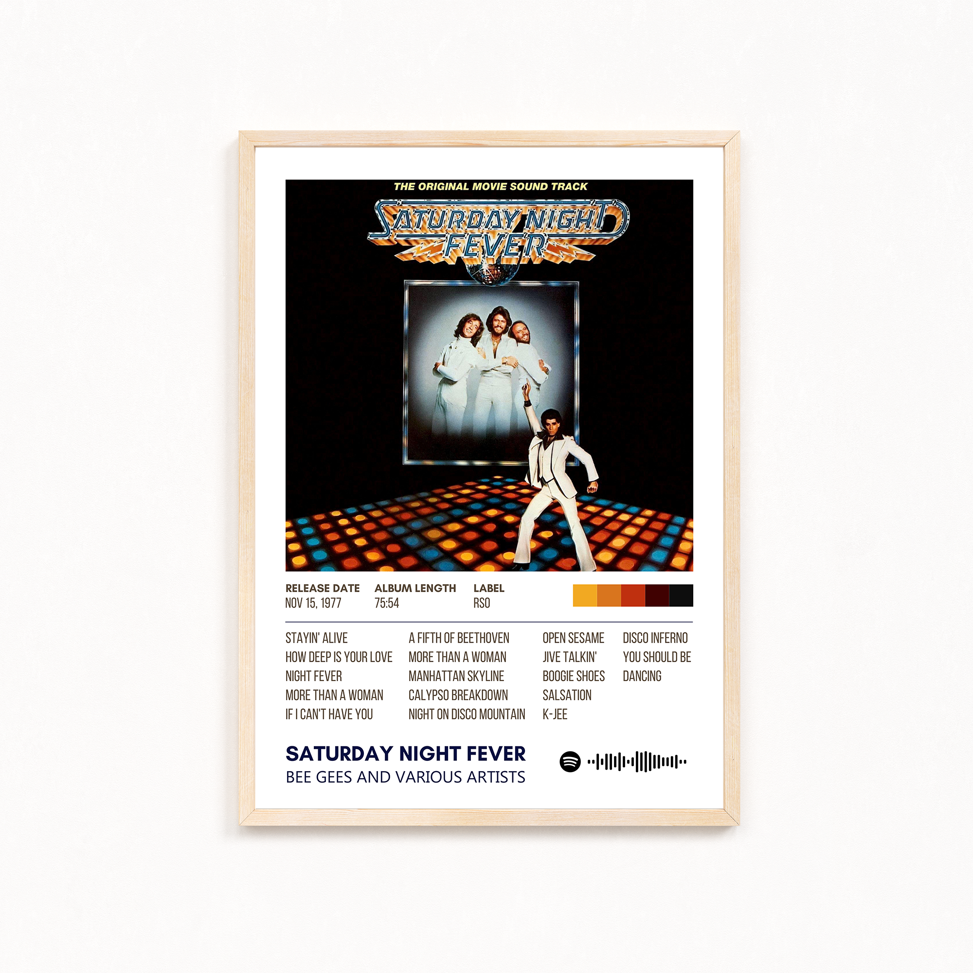 Saturday Night fever by Bee Gees Music Album Poster