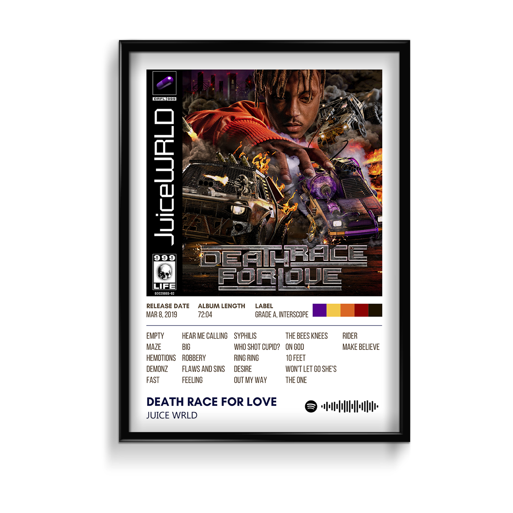 Death race for love by Juice Wrld Music Album Poster