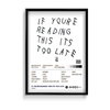 If you are reading this it's too late by Drake Music Album Poster