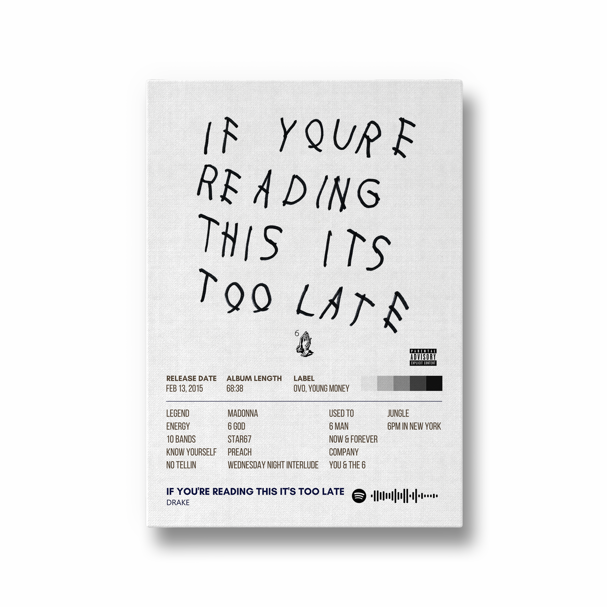 If you are reading this it's too late by Drake Music Album Poster