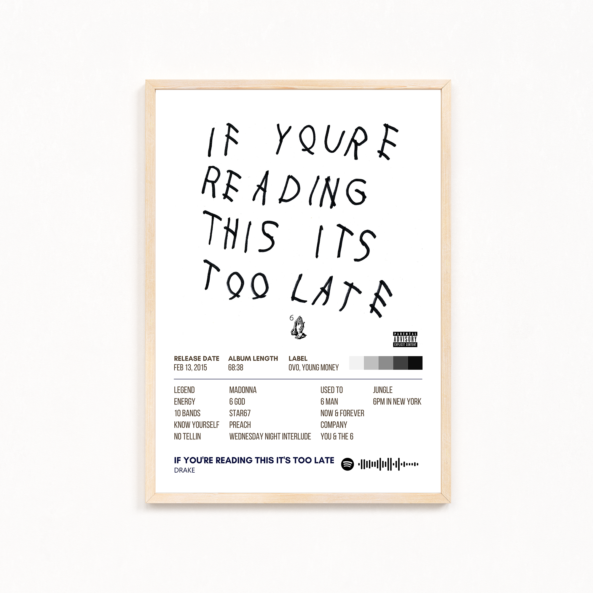 If you are reading this it's too late by Drake Music Album Poster