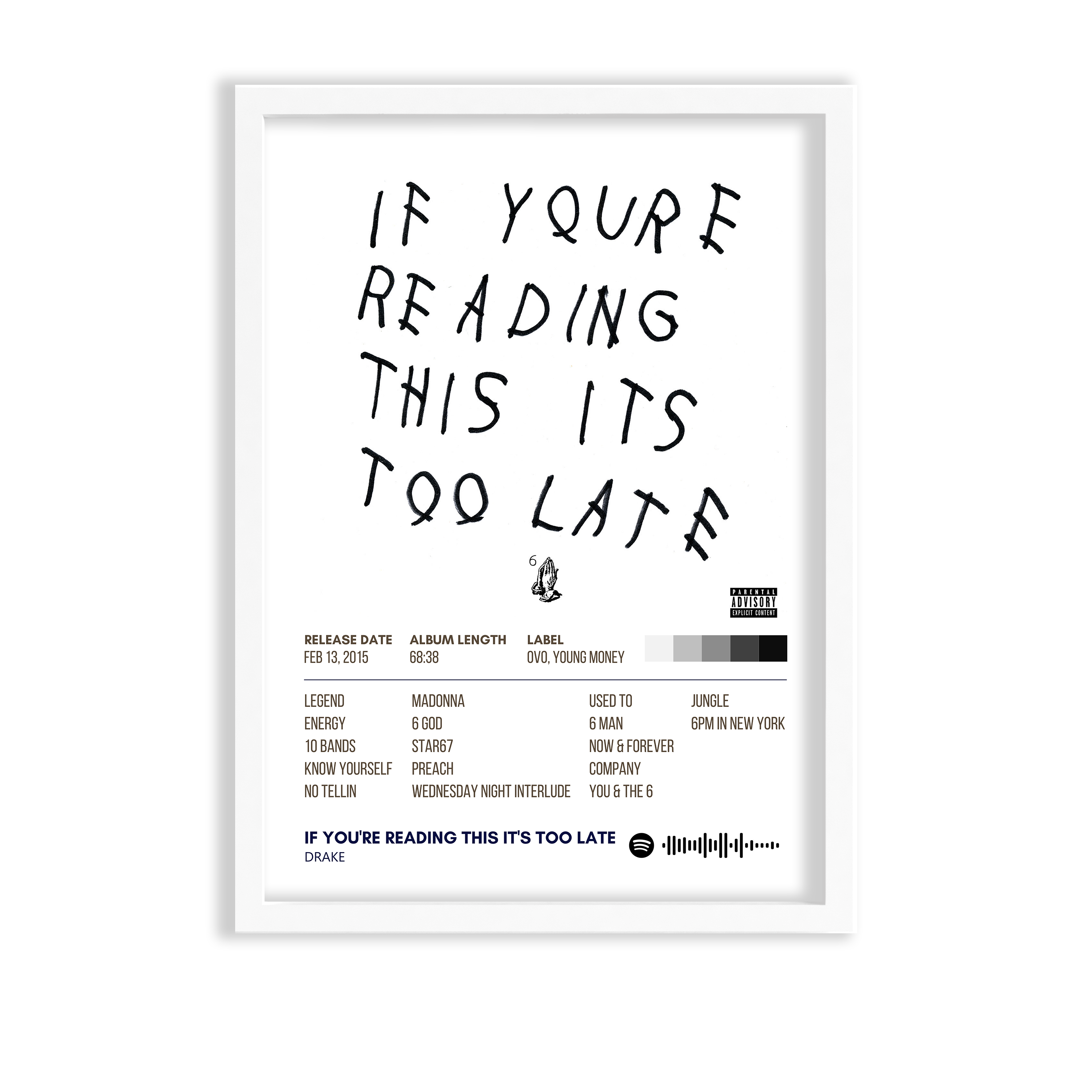 If you are reading this it's too late by Drake Music Album Poster