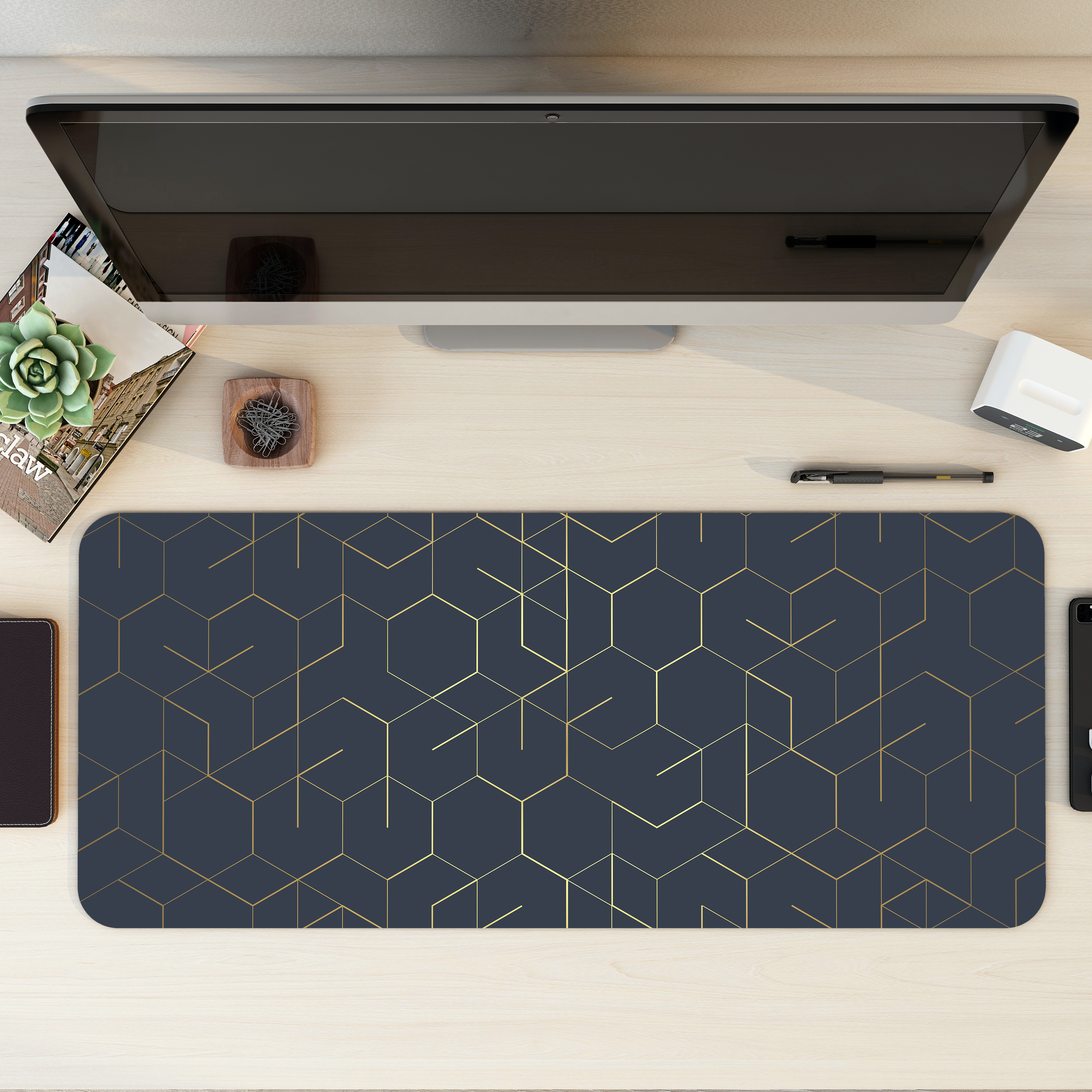 Golden Hive Desk Mat | Desk Pad | Mouse Pad