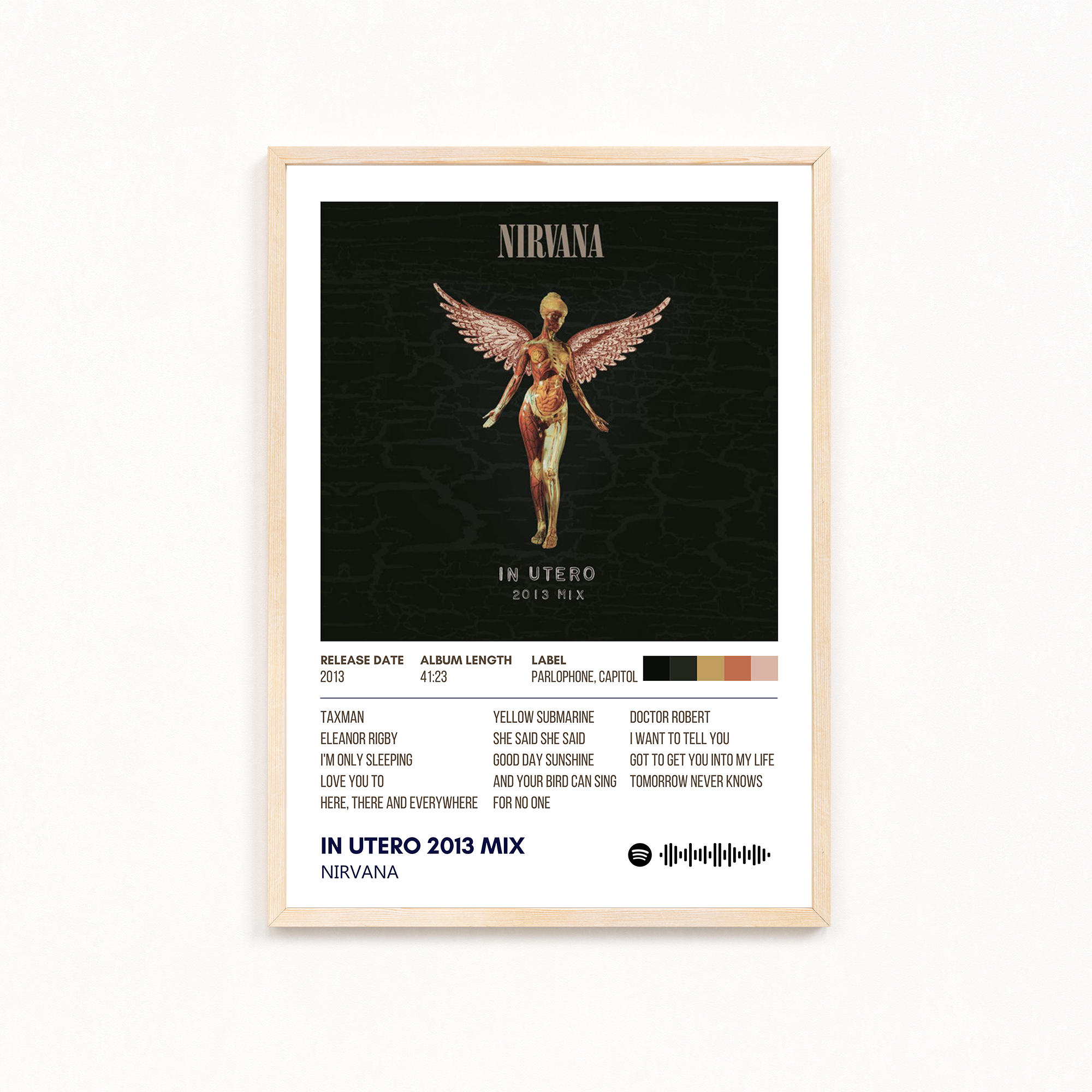 In Utero 2013 Mix by Nirvana Music Album Poster