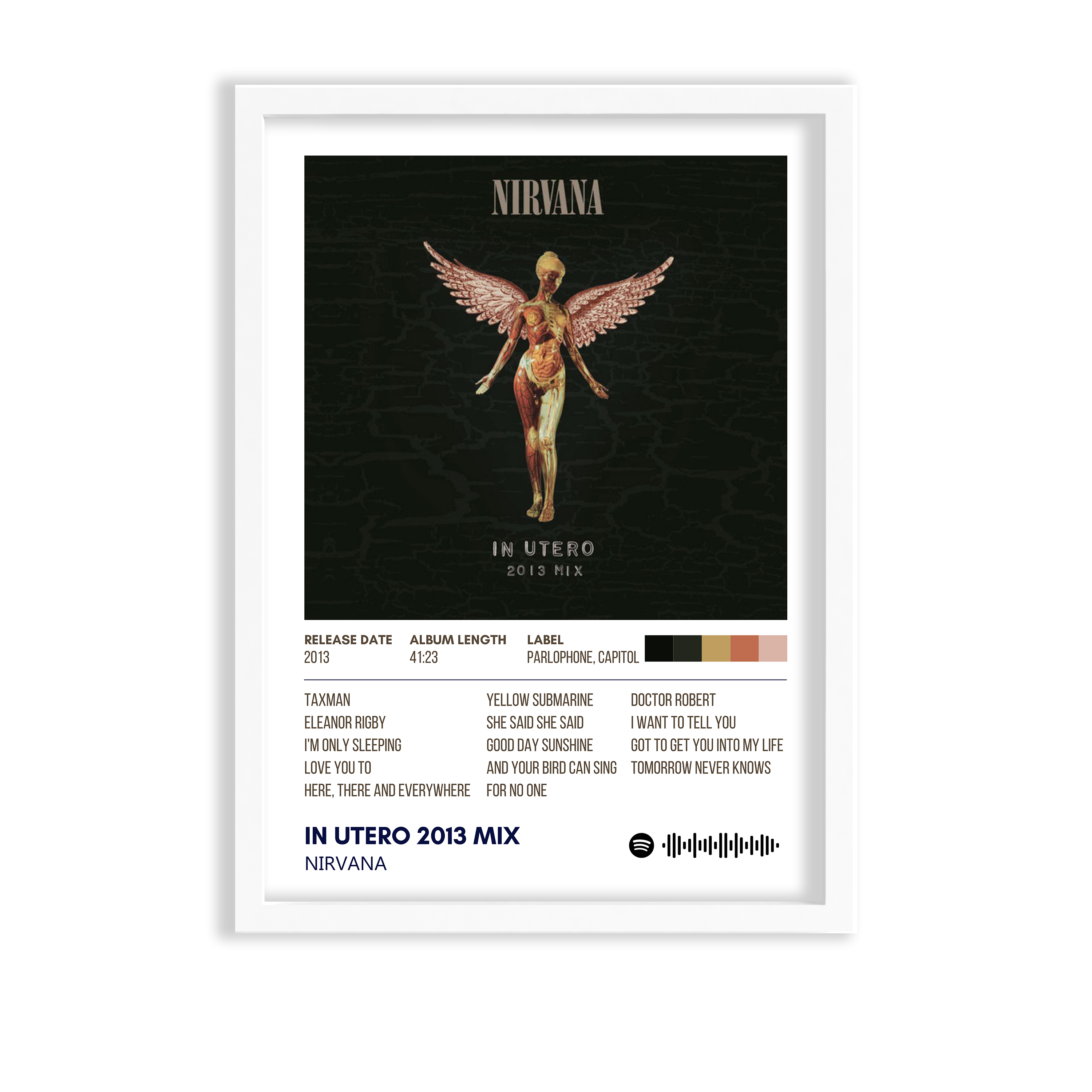In Utero 2013 Mix by Nirvana Music Album Poster