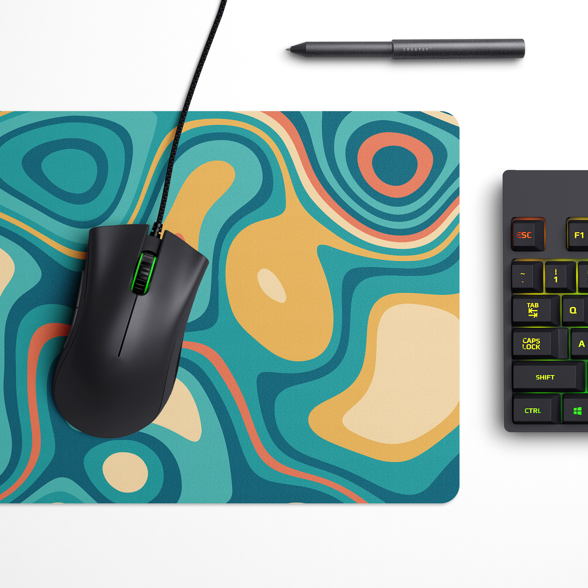 Sunset Topography Desk Mat | Desk Pad | Mouse Pad
