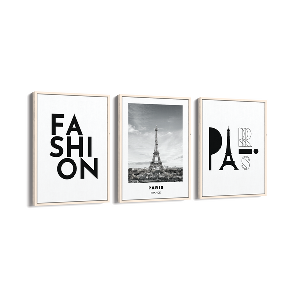 Set of 3 Fashion & Paris Wall Art