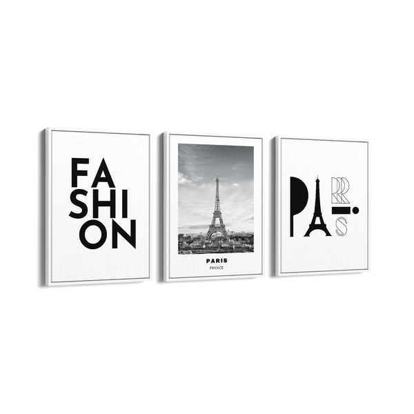 Set of 3 Fashion & Paris Wall Art