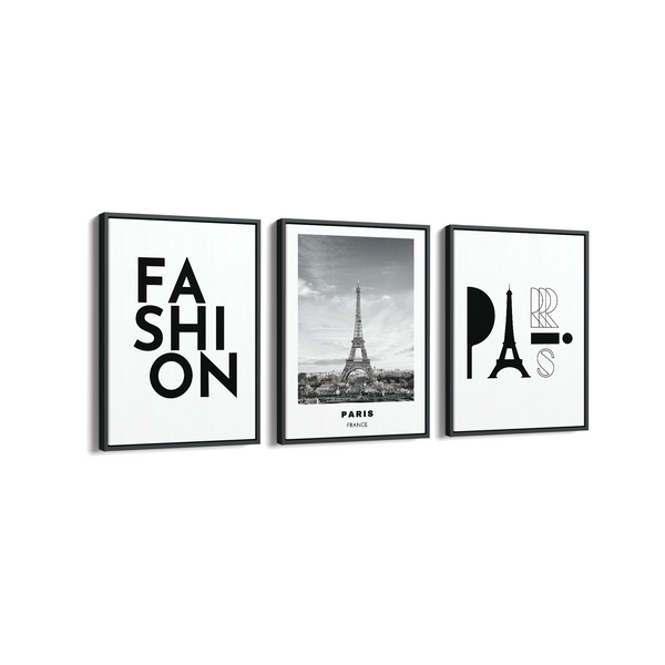 Set of 3 Fashion & Paris Wall Art