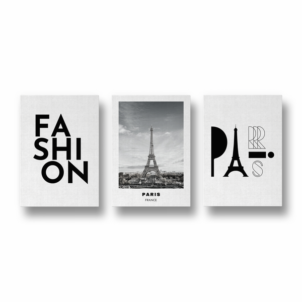 Set of 3 Fashion & Paris Wall Art