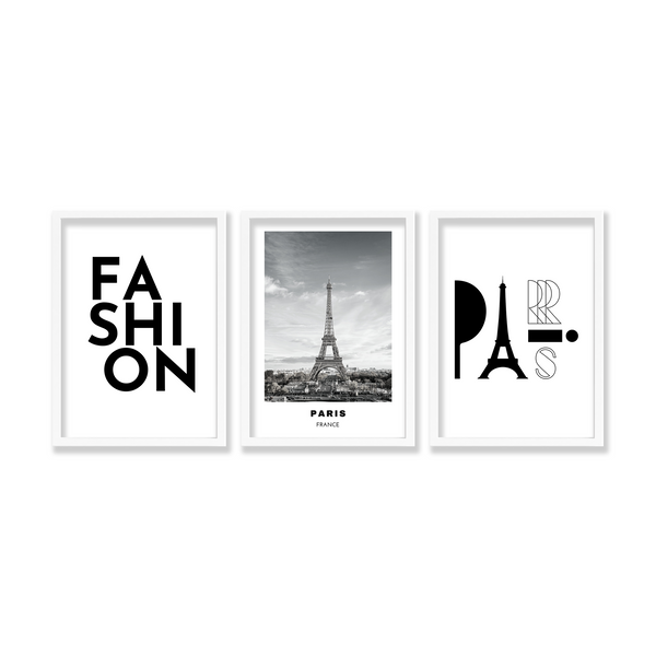 Set of 3 Fashion & Paris Wall Art