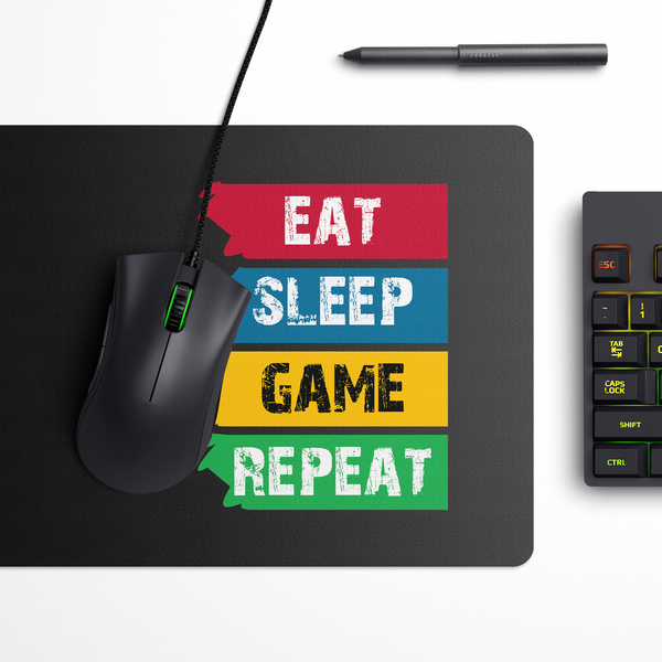 Eat Sleep Game Repeat Desk Mat | Desk Pad | Mouse Pad