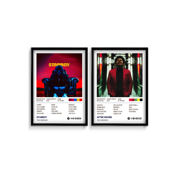 Starboy & After Hours Set of 2 The Weekend Album Posters