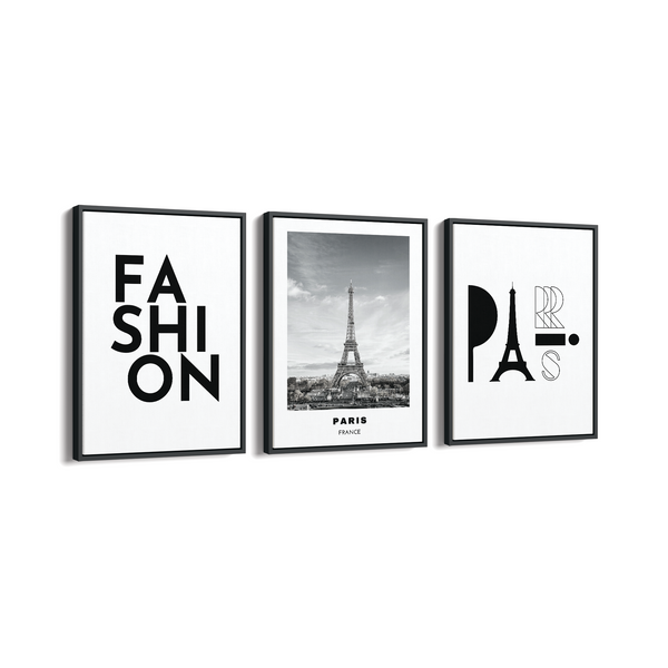 Set of 3 Fashion & Paris Wall Art