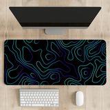 Topo Blue Topography Desk Mat | Desk Pad | Mouse Pad