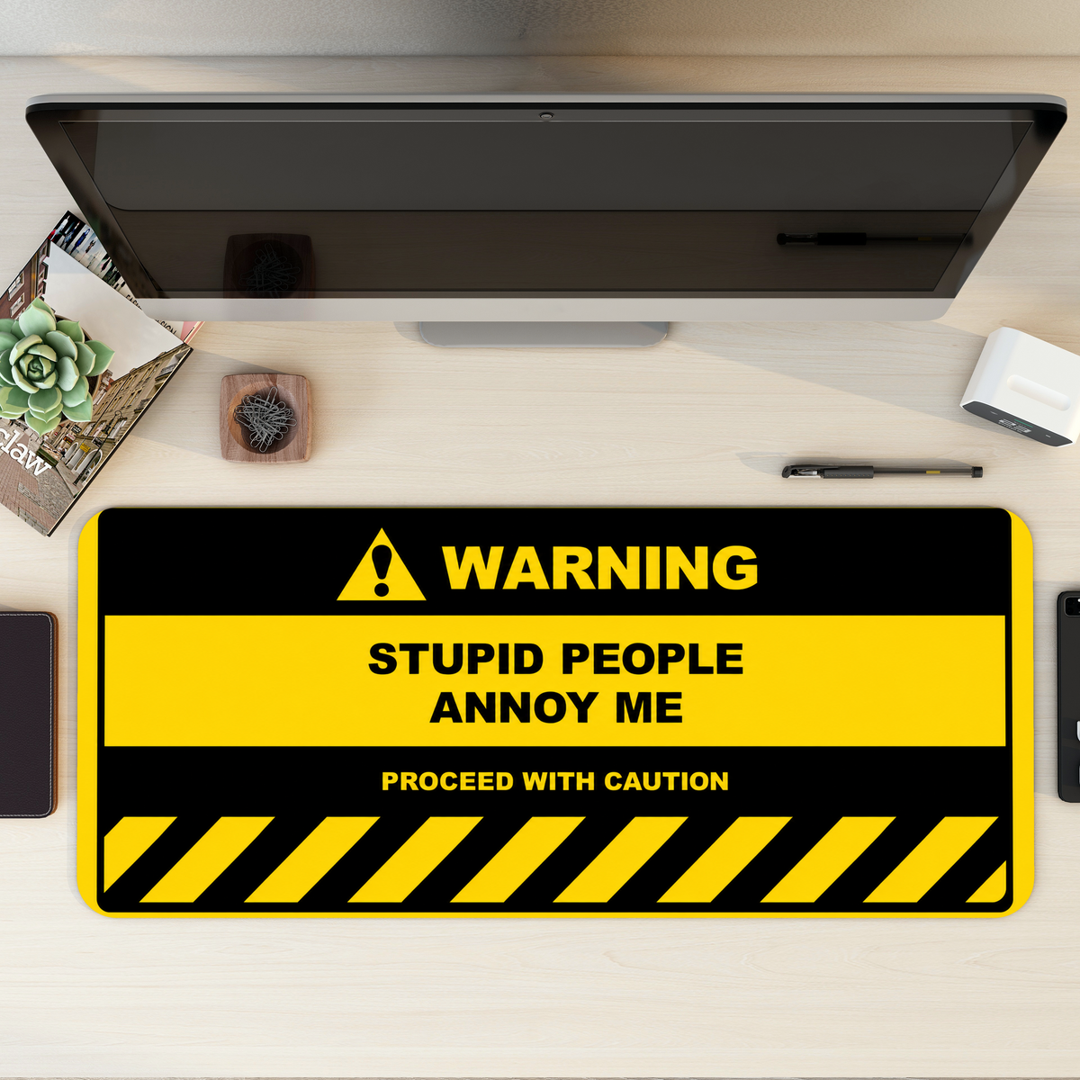 Caution Zone Desk Mat | Desk Pad | Mouse Pad