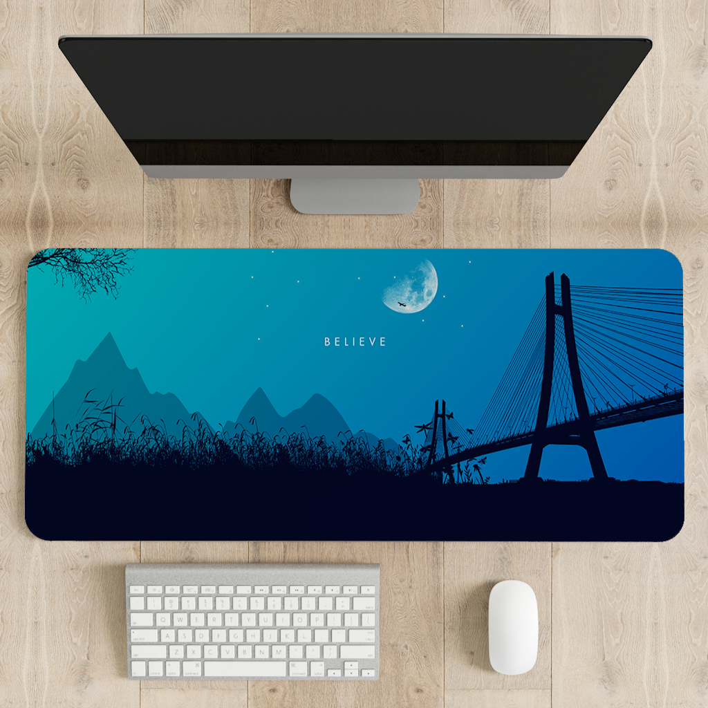 Moonlit Bridge Desk Mat | Desk Pad | Mouse Pad