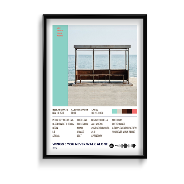 Wings: You never walk alone by BTS Music Album Poster