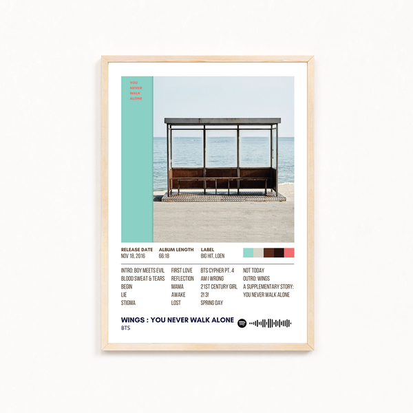Wings: You never walk alone by BTS Music Album Poster