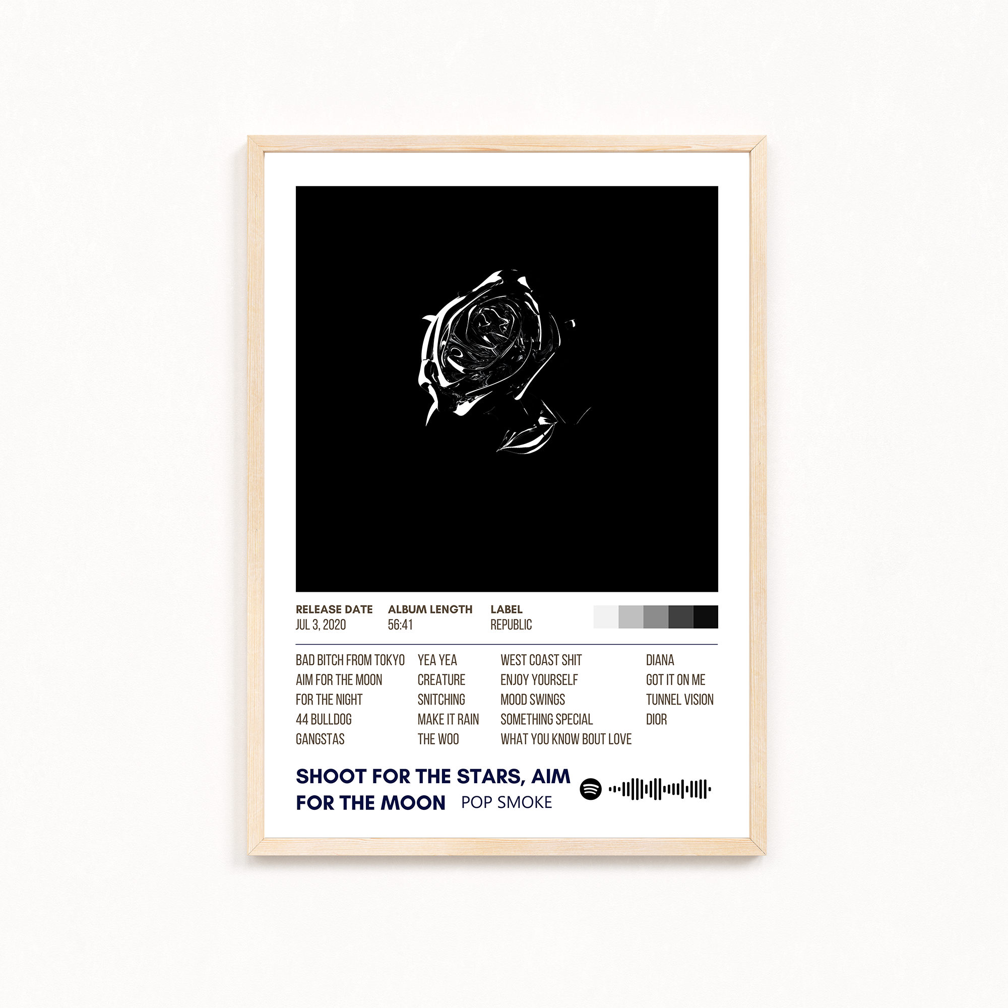 Shoot for the stars aim for the moon by Pop Smoke Music Album Poster