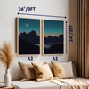Set of 2 Dark Night Landscape Wall Art