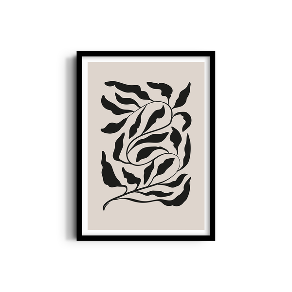 Feuilles on Beige Simplicity Wall Art